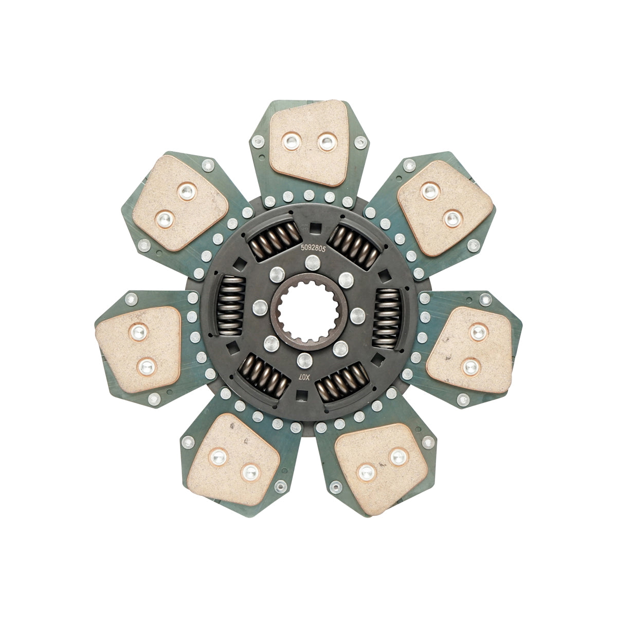 Clutch disc with an outer diameter of 310mm, inner diameter 1-40mm, inner diameter 2-45mm, 16 grooves for Fiat, New Holland OEM 5167936